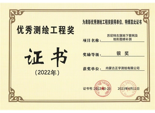 優(yōu)秀測繪工程獎